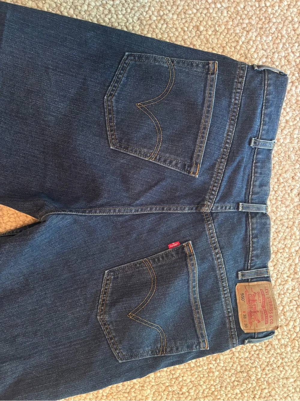 Levi's 550 Relaxed Fit Men's Jeans 38x30 Dark Wash 100% Cotton